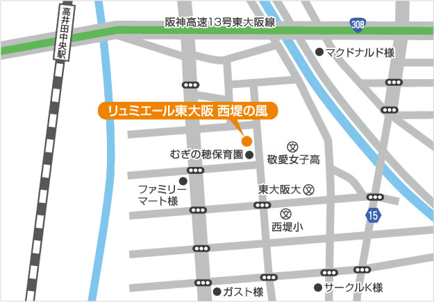 リュミエール東大阪　西堤の風マップ